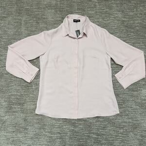 Express Portofino Shirt Womens Medium Light Pink Button Up Blouse Career Capsule